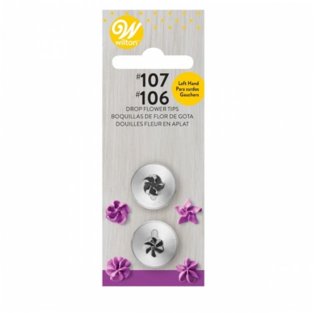 Wilton Left Hand Drop Flower Tip Set 2pk
