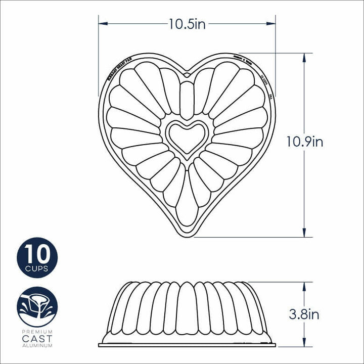 NordicWare Elegant Heart Bundt Pan