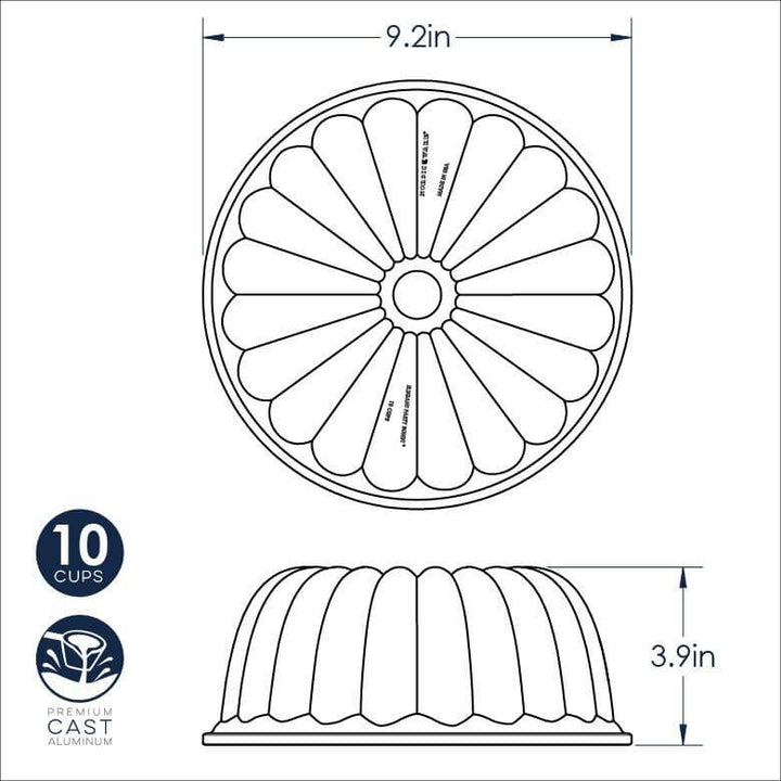 NordicWare Elegant Party Gold Bundt Pan