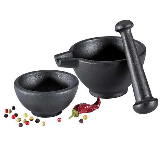 Zassenhaus Cast Iron 3pce Mortar and Pestle