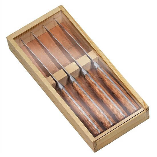 Zassenhaus Wooden Handle Steak Knife Set 4pce