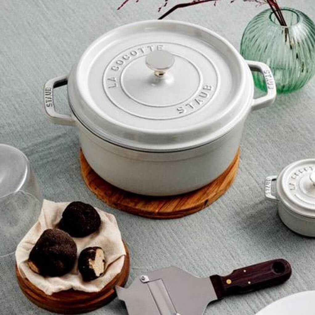 Staub Round Cocotte White Truffle
