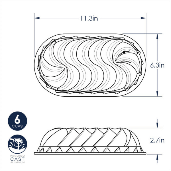 NordicWare Heritage Midi Bundt Loaf Pan