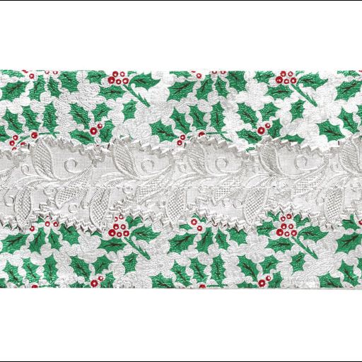 Holly Print Christmas Cake Frill