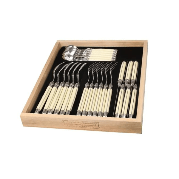 Andre Verdier Laguiole Cutlery Canteen 24pce Ivory