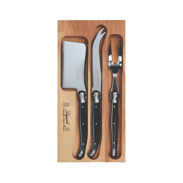 Andre Verdier Laguiole Cheese Set 3pce Black