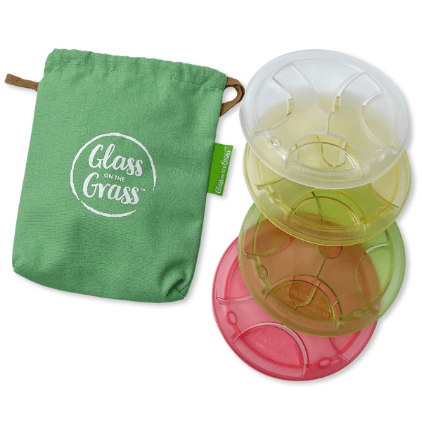 Glass on the Grass Resin Coaster Set 4pce Picnic