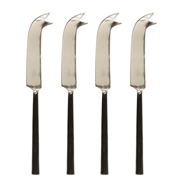Burnished Black & S/S Cheese Knives 4pce