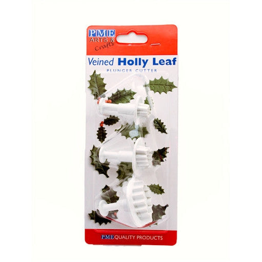 PME Veined Holly Leaf Plunger Cutter Set 3