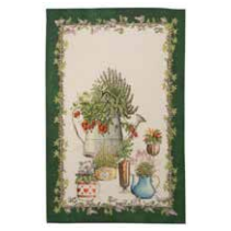 Italian Linen Tea Towel Balcon Potager Verde