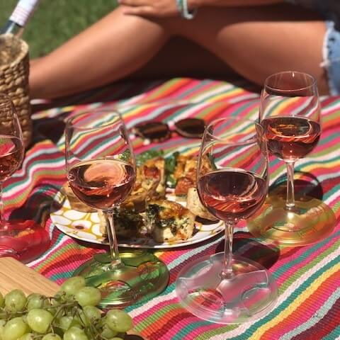 Glass on the Grass Resin Coaster Set 4pce Picnic