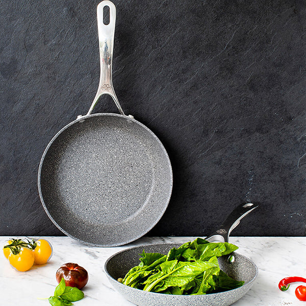 Ballarini Frying Pan with Non-Stick Coating, Induction Suitable, 28 cm, Aluminium, Torino Granitium,Gray