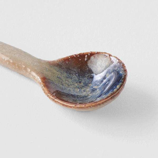 Naibu Porcelain Spoon Shino Blue