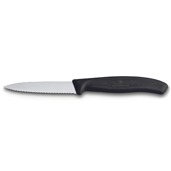Victorinox Classic Black Paring Knife 8cm (Wavy Edge)
