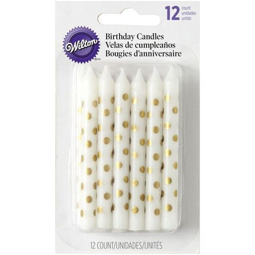 Wilton Birthday Candles Gold Dot
