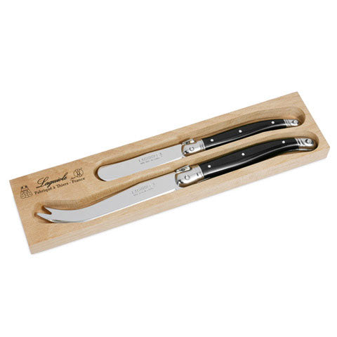 Andre Verdier Laguiole Cheese Set 2pce Black