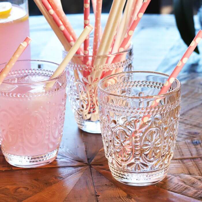 Embossed Clear Tumblers Set of 4