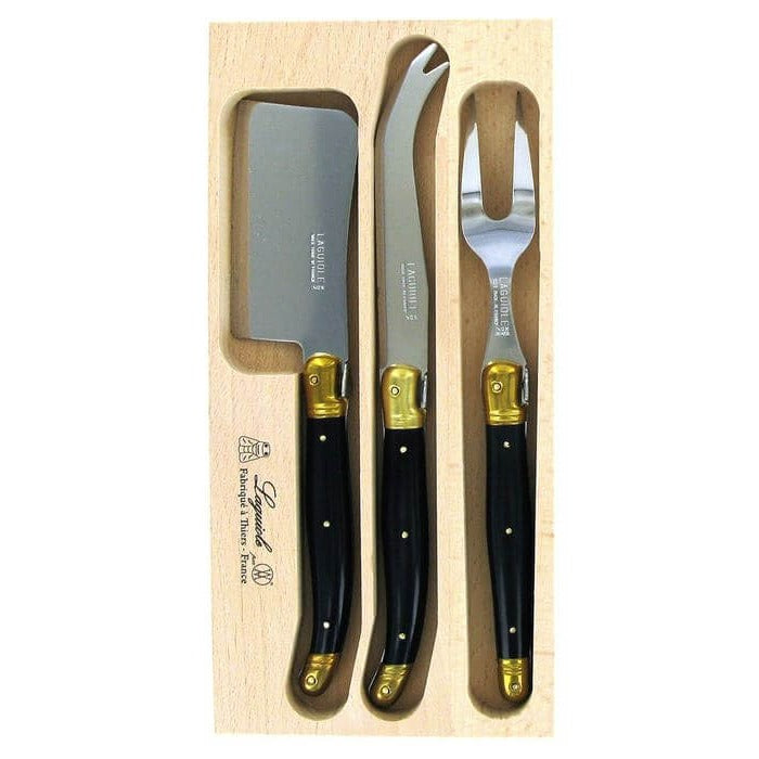 Andre Verdier Laguiole Cheese Set 3pce Brass Bolsters