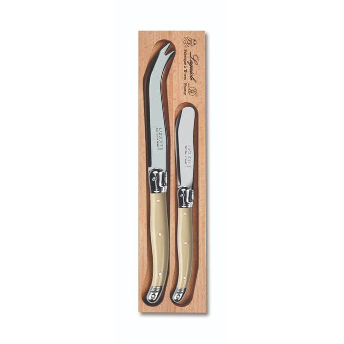 Andre Verdier Laguiole Cheese Set 2pce Ivory