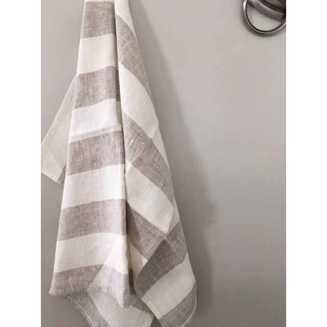 Ottoman Collection Pure Linen Wide Stripe Tea Towel