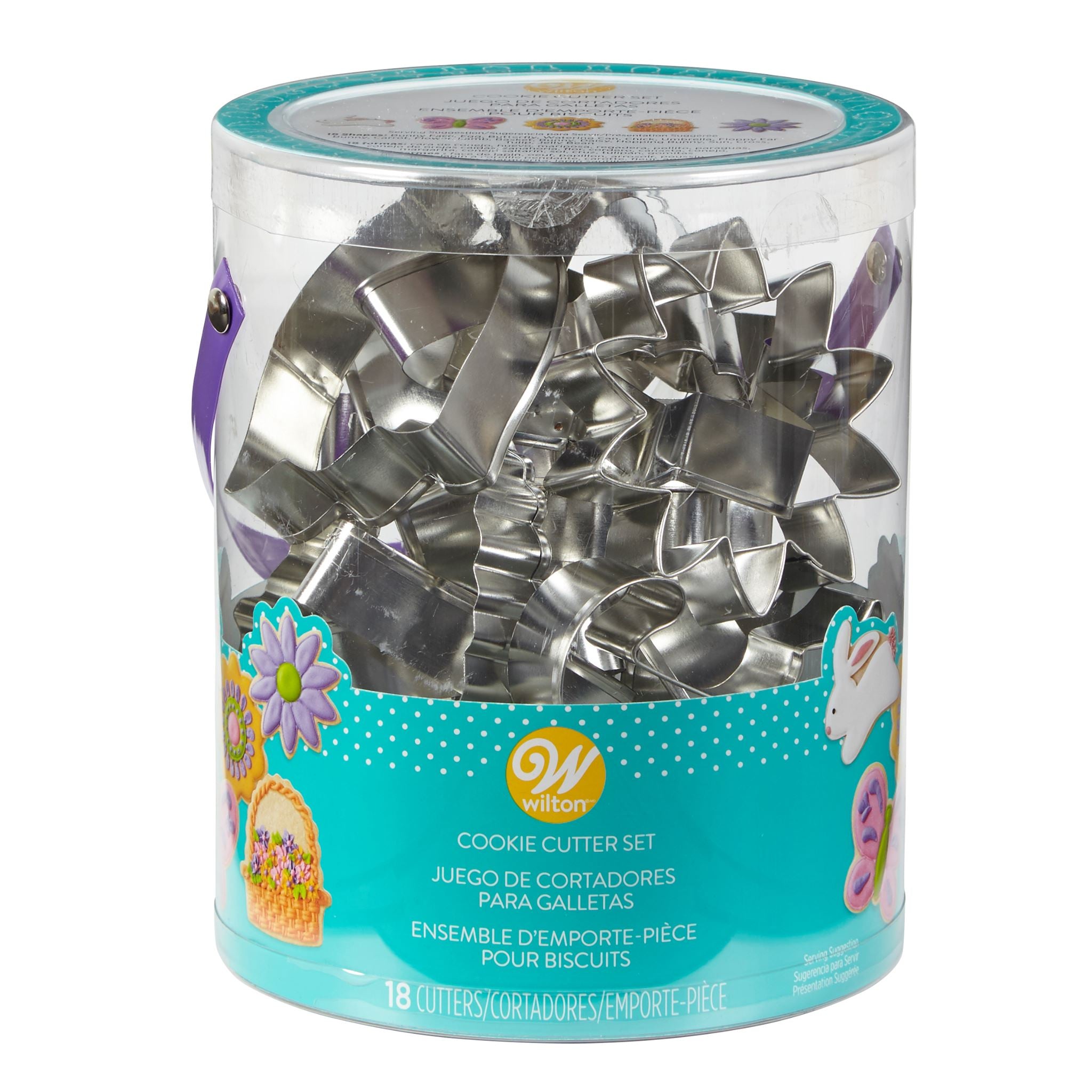 Wilton Metal Easter Cookie Cutter Tub 18pc